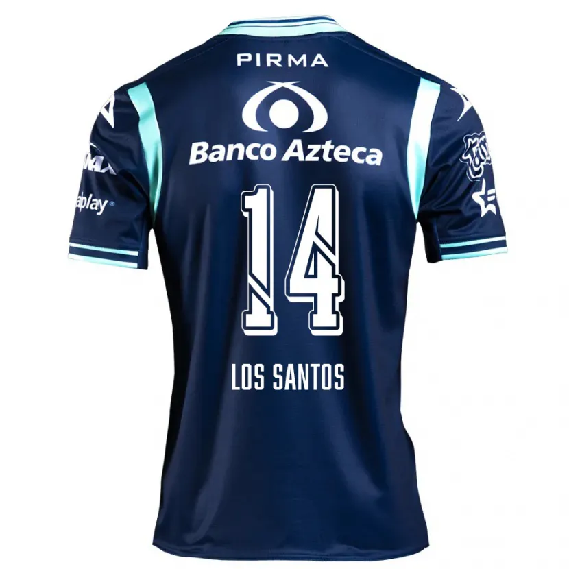 Danxen Hombre Camiseta Lucas De Los Santos #14 Azul Marino 2ª Equipación 2024/25 La Camisa México