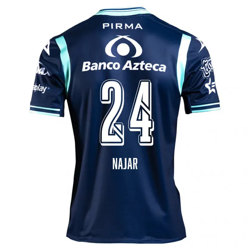Danxen Hombre Camiseta Ivonne Najar #24 Azul Marino 2ª Equipación 2024/25 La Camisa México