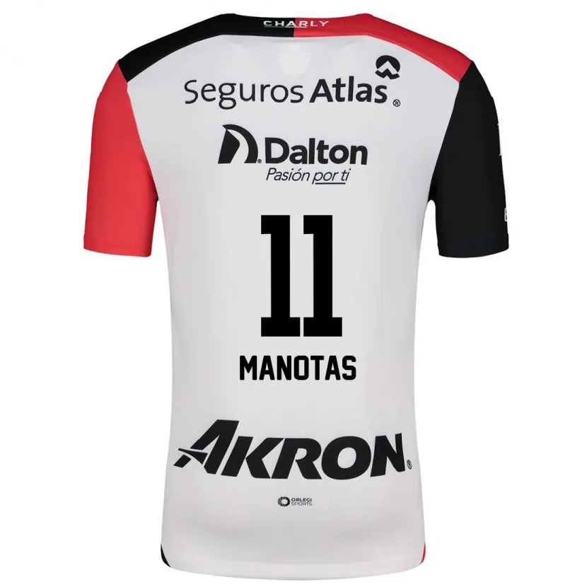Danxen Hombre Camiseta Mauro Manotas #11 Blanco Rojo Negro 2ª Equipación 2024/25 La Camisa México
