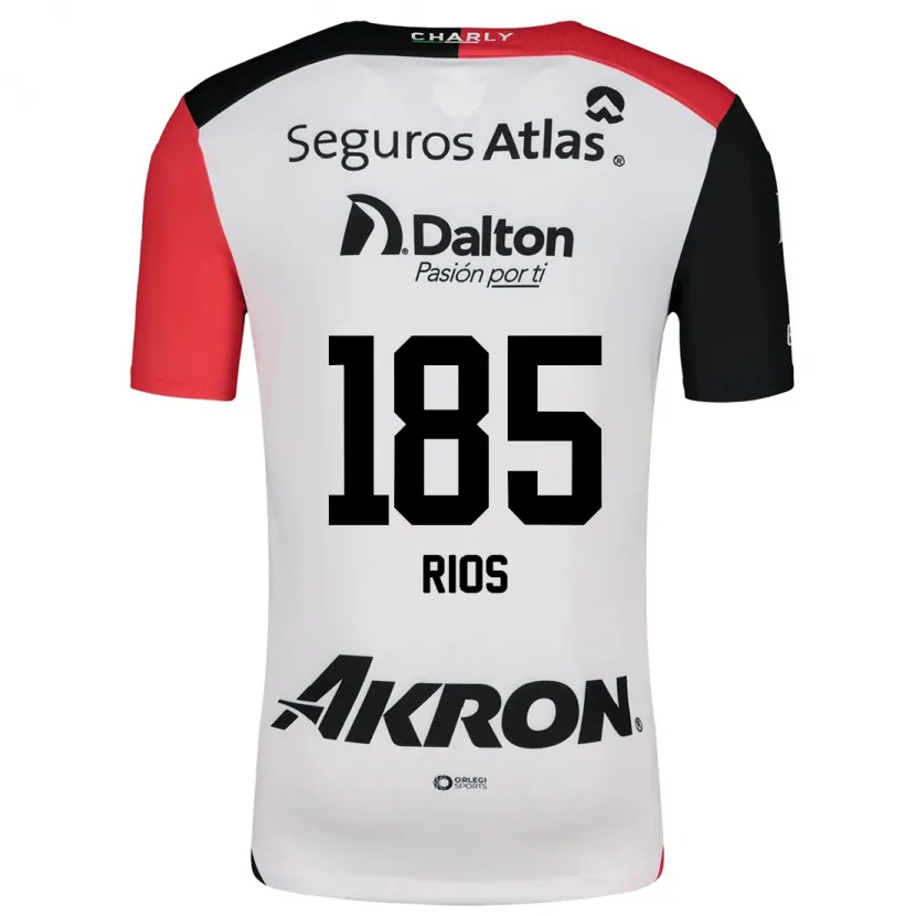 Danxen Hombre Camiseta Víctor Ríos #185 Blanco Rojo Negro 2ª Equipación 2024/25 La Camisa México