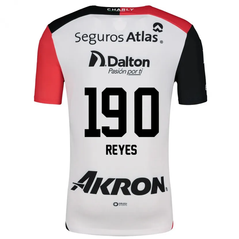 Danxen Hombre Camiseta Óscar Reyes #190 Blanco Rojo Negro 2ª Equipación 2024/25 La Camisa México