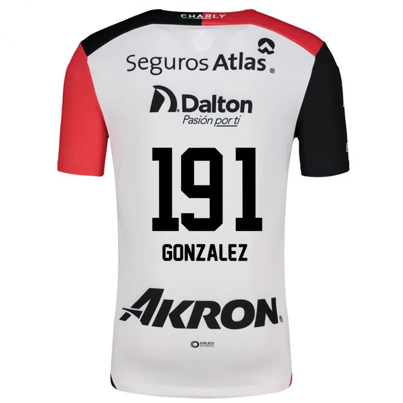Danxen Hombre Camiseta Juan González #191 Blanco Rojo Negro 2ª Equipación 2024/25 La Camisa México