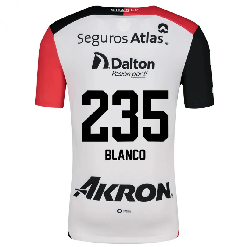 Danxen Hombre Camiseta Luis Blanco #235 Blanco Rojo Negro 2ª Equipación 2024/25 La Camisa México
