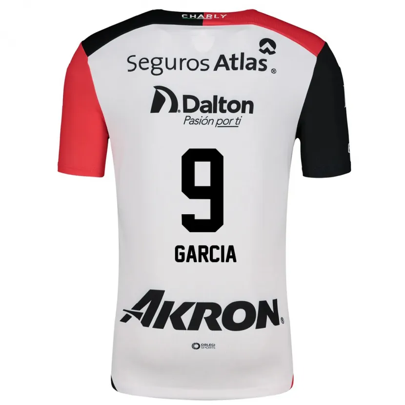 Danxen Hombre Camiseta Marcia García #9 Blanco Rojo Negro 2ª Equipación 2024/25 La Camisa México