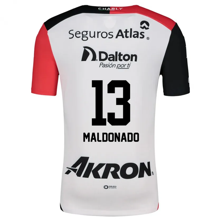 Danxen Hombre Camiseta Maritza Maldonado #13 Blanco Rojo Negro 2ª Equipación 2024/25 La Camisa México