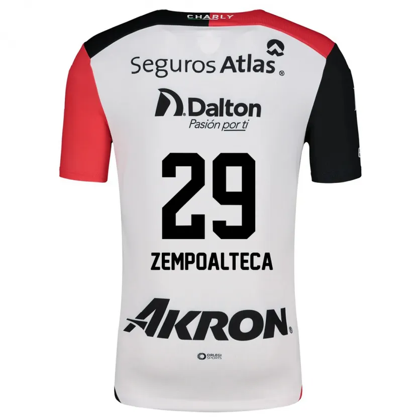 Danxen Hombre Camiseta Karla Zempoalteca #29 Blanco Rojo Negro 2ª Equipación 2024/25 La Camisa México