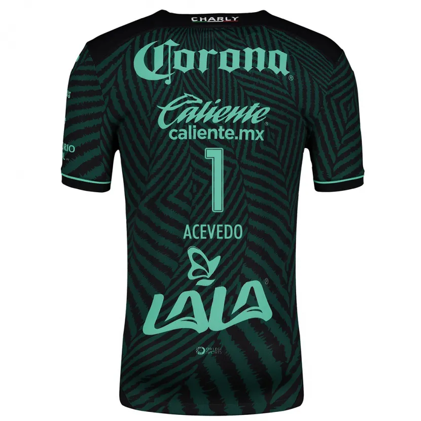 Danxen Hombre Camiseta Carlos Acevedo #1 Verde Negro 2ª Equipación 2024/25 La Camisa México