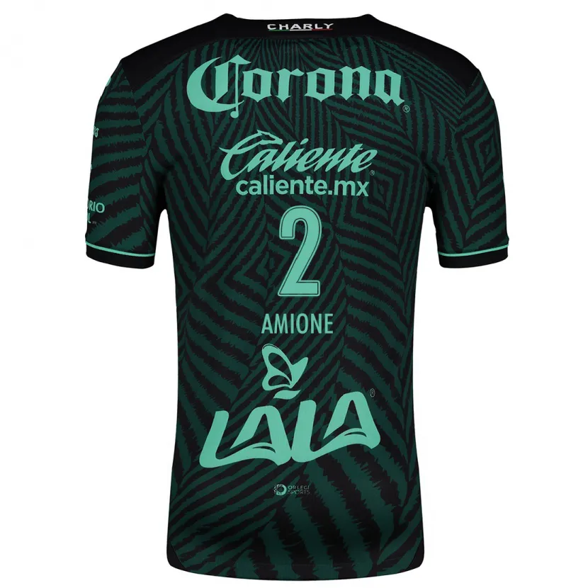 Danxen Hombre Camiseta Bruno Amione #2 Verde Negro 2ª Equipación 2024/25 La Camisa México
