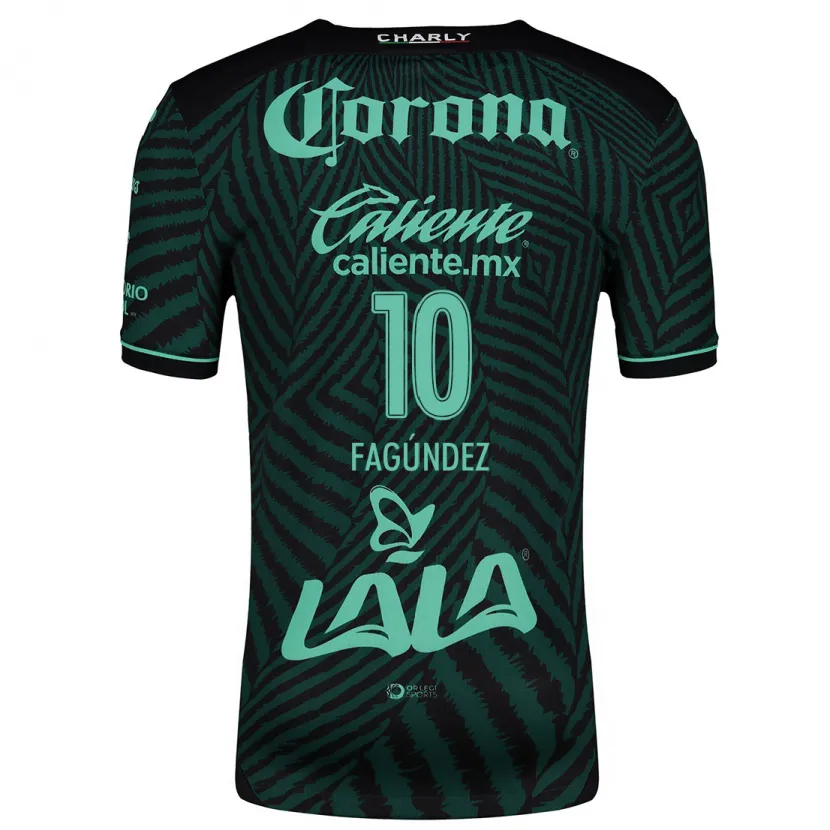 Danxen Hombre Camiseta Franco Fagúndez #10 Verde Negro 2ª Equipación 2024/25 La Camisa México