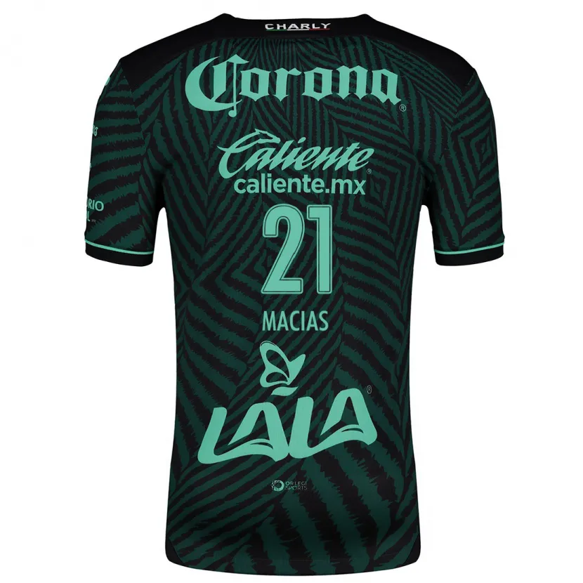 Danxen Hombre Camiseta José Juan Macías #21 Verde Negro 2ª Equipación 2024/25 La Camisa México