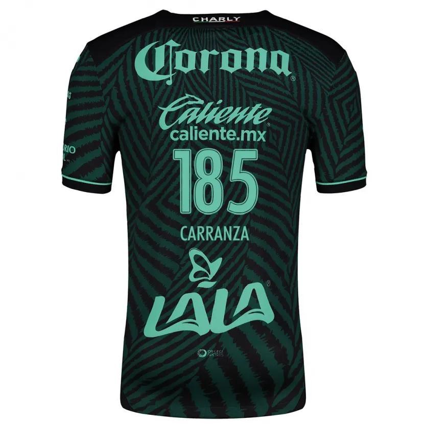 Danxen Hombre Camiseta Héctor Carranza #185 Verde Negro 2ª Equipación 2024/25 La Camisa México