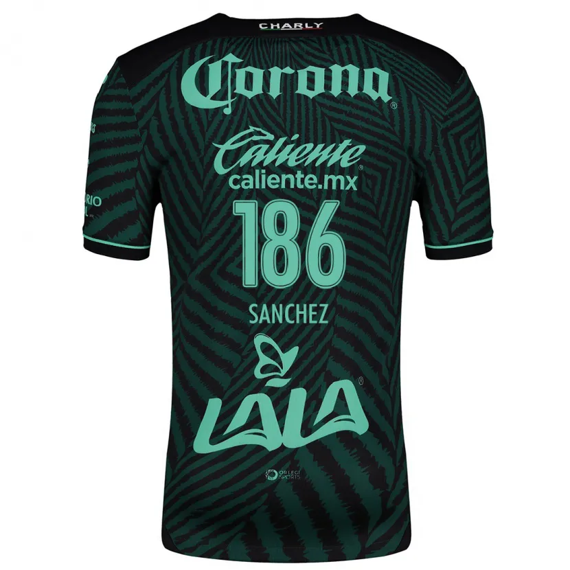 Danxen Hombre Camiseta David Sánchez #186 Verde Negro 2ª Equipación 2024/25 La Camisa México
