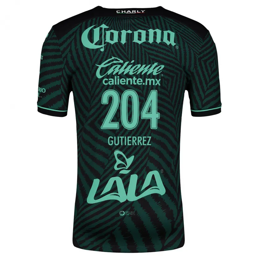 Danxen Hombre Camiseta Gabriel Gutiérrez #204 Verde Negro 2ª Equipación 2024/25 La Camisa México
