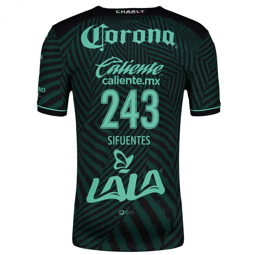 Danxen Hombre Camiseta José Sifuentes #243 Verde Negro 2ª Equipación 2024/25 La Camisa México