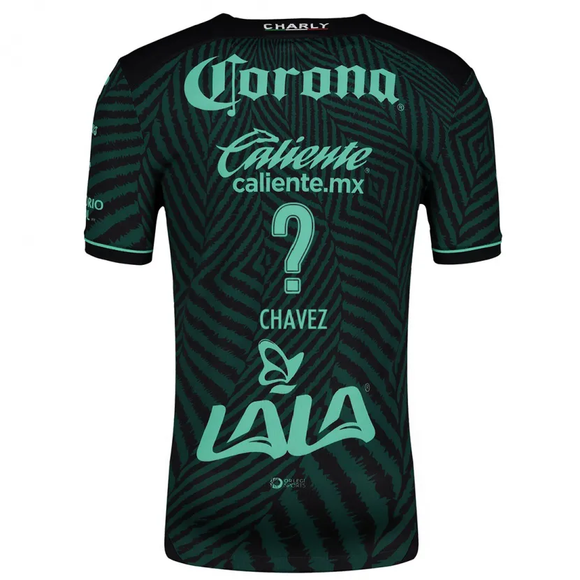 Danxen Hombre Camiseta Justin Chavez #0 Verde Negro 2ª Equipación 2024/25 La Camisa México
