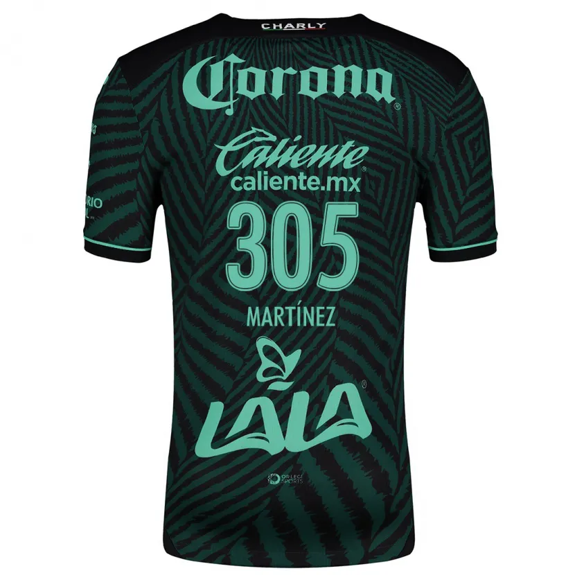 Danxen Hombre Camiseta Cristian Martínez #305 Verde Negro 2ª Equipación 2024/25 La Camisa México