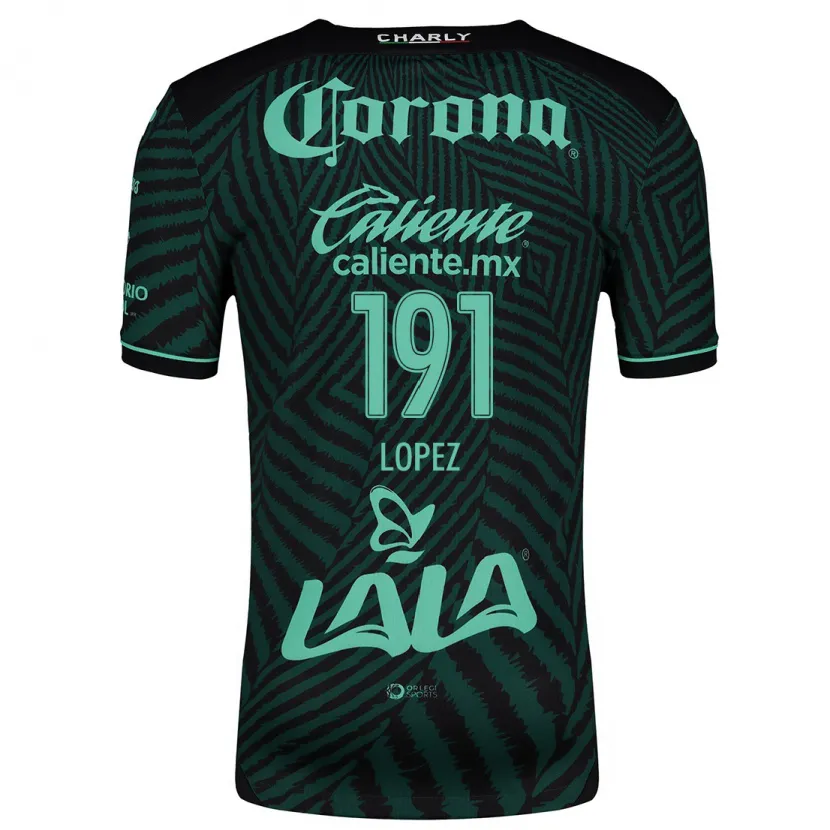 Danxen Hombre Camiseta Carlos López #191 Verde Negro 2ª Equipación 2024/25 La Camisa México
