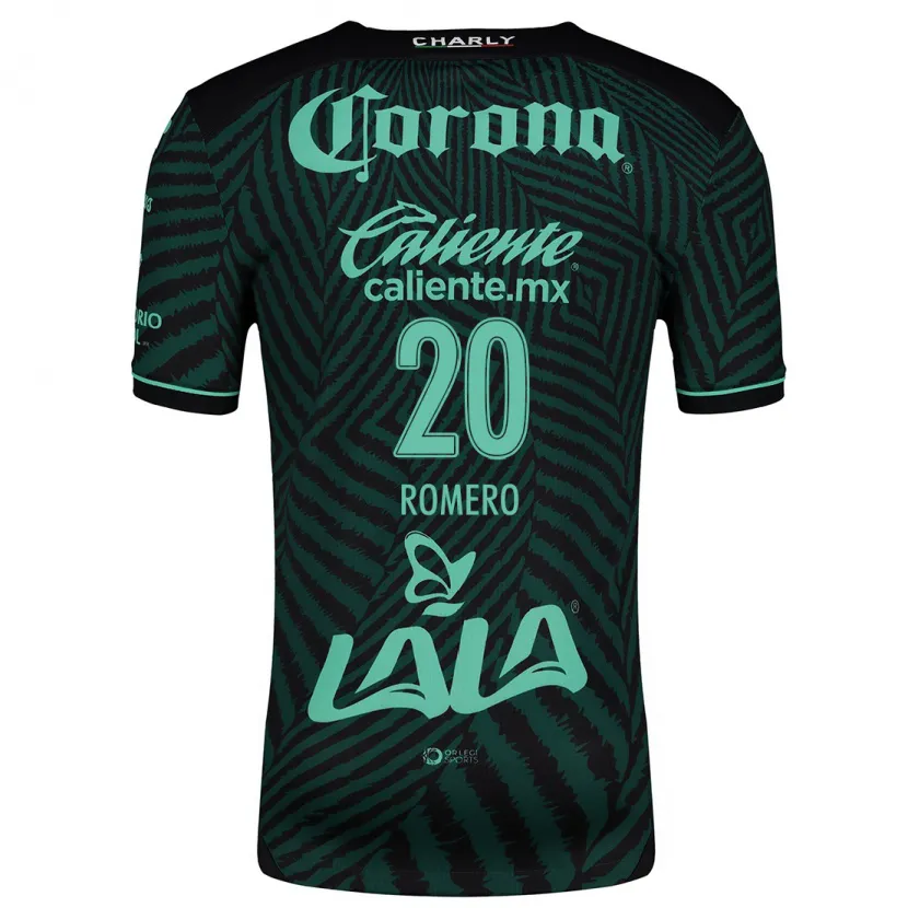 Danxen Hombre Camiseta Lia Romero #20 Verde Negro 2ª Equipación 2024/25 La Camisa México