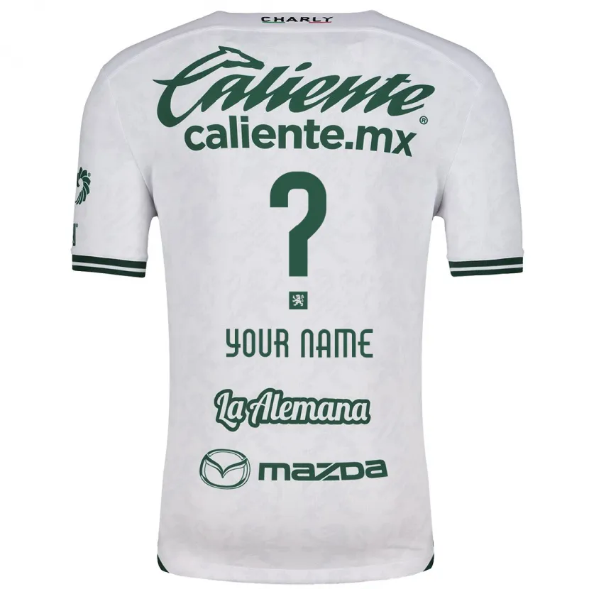 Danxen Hombre Camiseta Su Nombre #0 Blanco Verde 2ª Equipación 2024/25 La Camisa México
