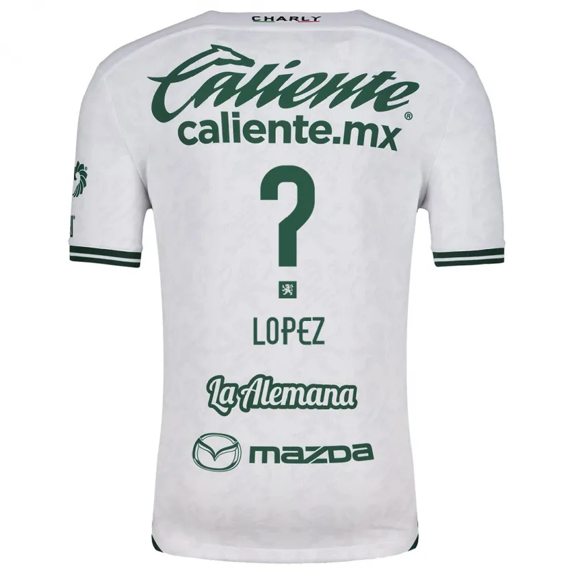 Danxen Hombre Camiseta Nicolás López #0 Blanco Verde 2ª Equipación 2024/25 La Camisa México