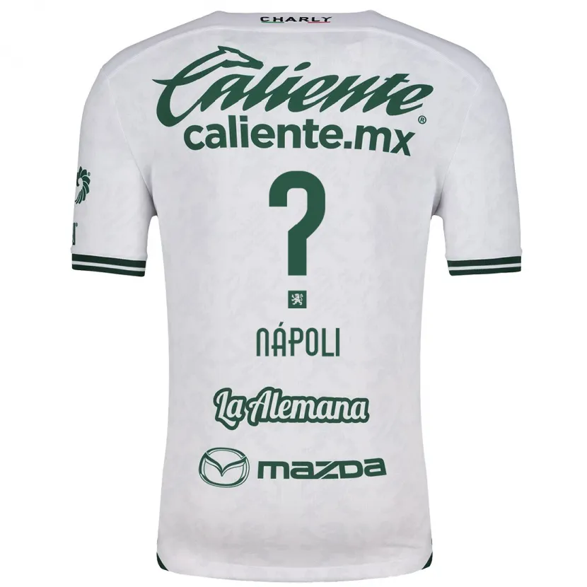 Danxen Hombre Camiseta Gonzalo Nápoli #0 Blanco Verde 2ª Equipación 2024/25 La Camisa México