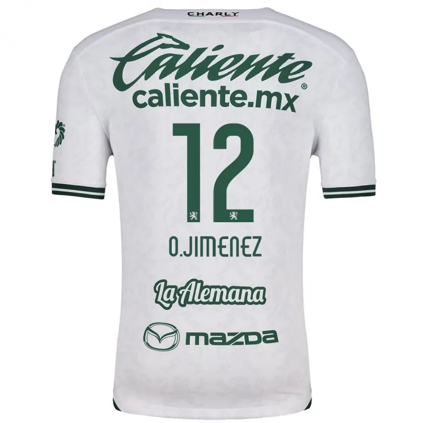Danxen Hombre Camiseta Óscar Jiménez #12 Blanco Verde 2ª Equipación 2024/25 La Camisa México