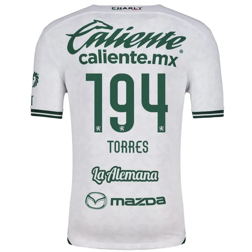 Danxen Hombre Camiseta Erick Torres #194 Blanco Verde 2ª Equipación 2024/25 La Camisa México