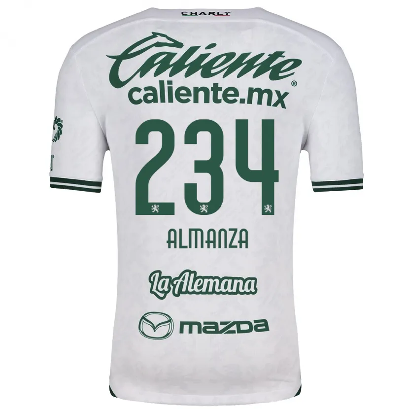 Danxen Hombre Camiseta Román Almanza #234 Blanco Verde 2ª Equipación 2024/25 La Camisa México