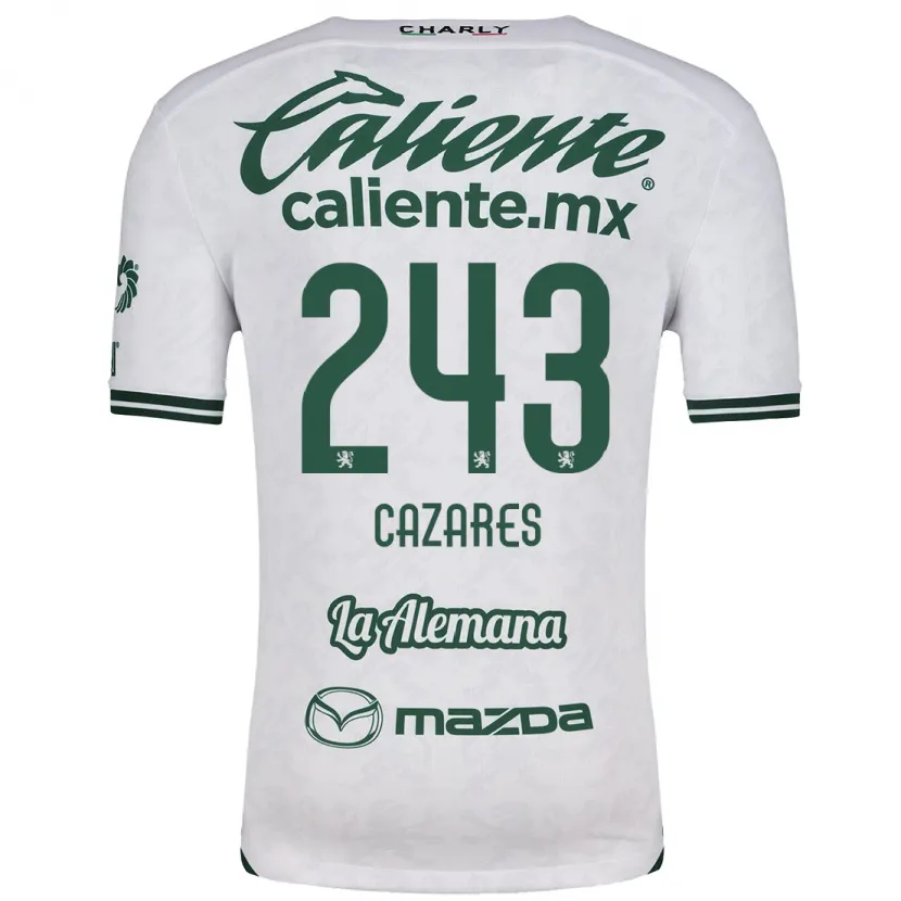 Danxen Hombre Camiseta Juan Cázares #243 Blanco Verde 2ª Equipación 2024/25 La Camisa México