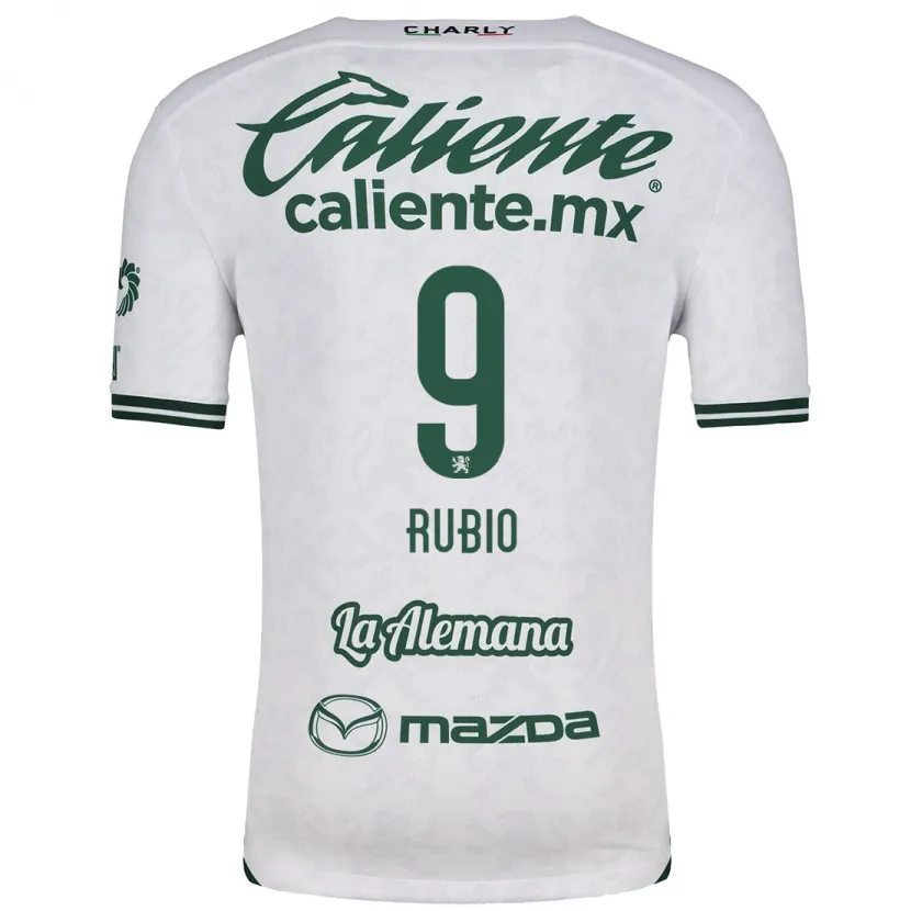 Danxen Hombre Camiseta Brian Rubio #9 Blanco Verde 2ª Equipación 2024/25 La Camisa México