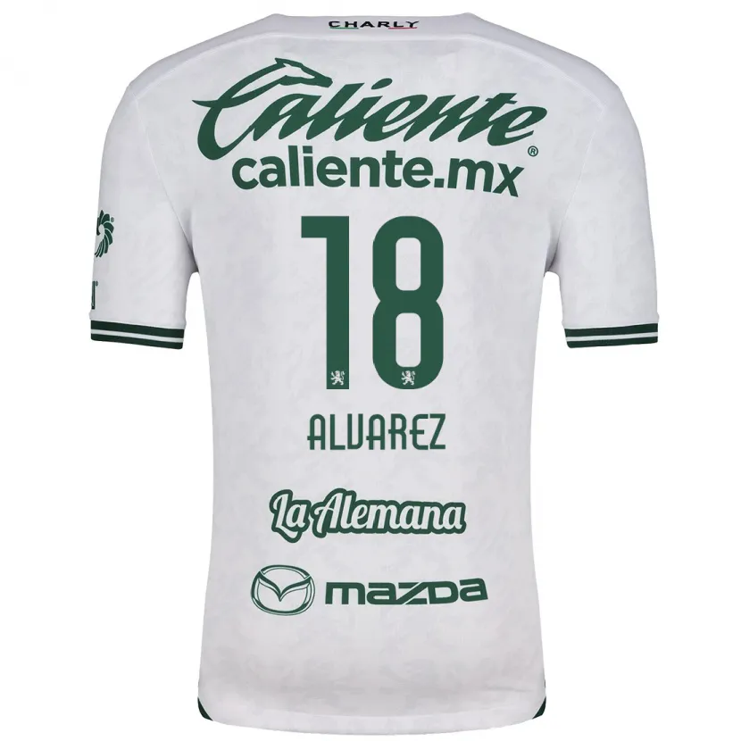 Danxen Hombre Camiseta Yazmin Álvarez #18 Blanco Verde 2ª Equipación 2024/25 La Camisa México