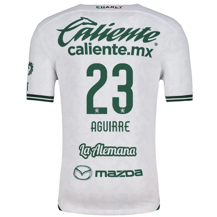 Danxen Hombre Camiseta Zoe Aguirre #23 Blanco Verde 2ª Equipación 2024/25 La Camisa México