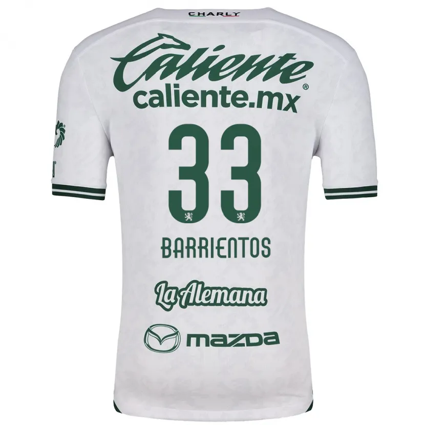 Danxen Hombre Camiseta Yashira Barrientos #33 Blanco Verde 2ª Equipación 2024/25 La Camisa México