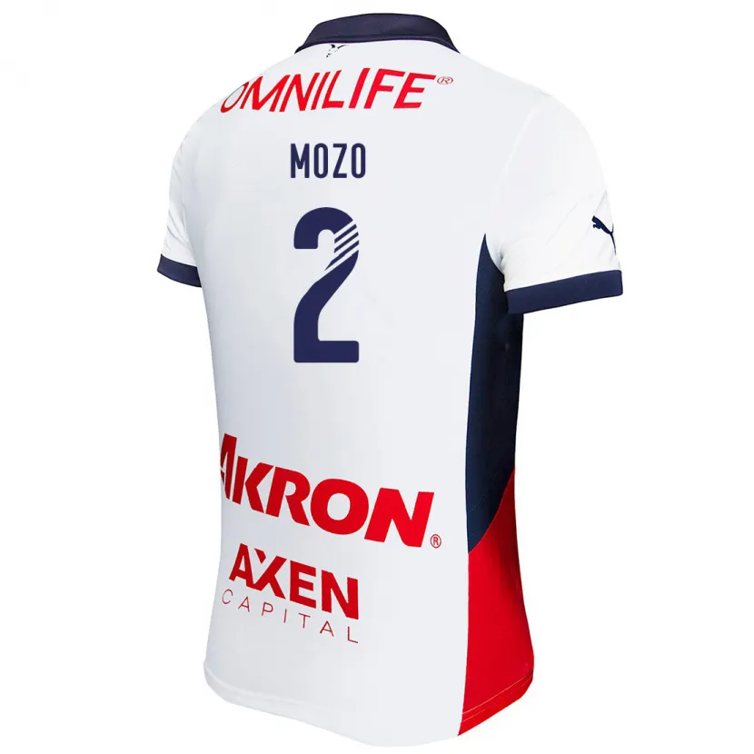 Danxen Hombre Camiseta Alan Mozo #2 Blanco Rojo Azul 2ª Equipación 2024/25 La Camisa México