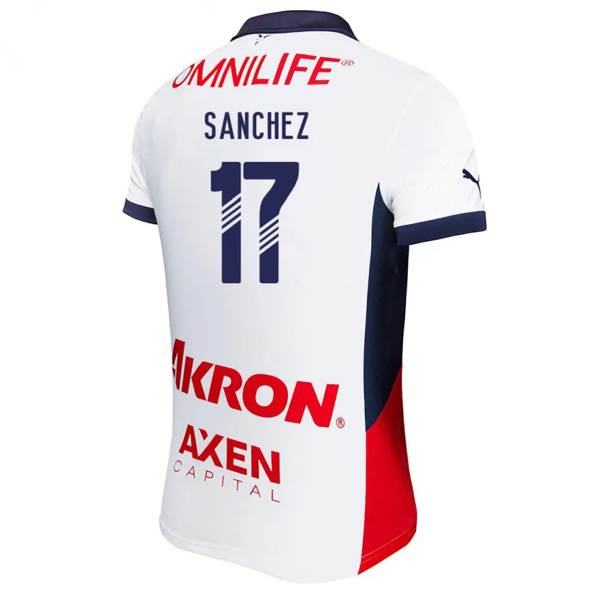 Danxen Hombre Camiseta Jesús Sánchez #17 Blanco Rojo Azul 2ª Equipación 2024/25 La Camisa México
