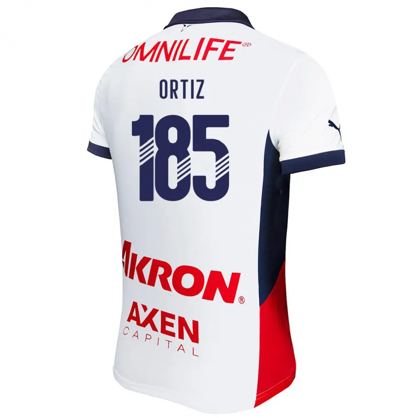 Danxen Hombre Camiseta Gibrán Ortiz #185 Blanco Rojo Azul 2ª Equipación 2024/25 La Camisa México