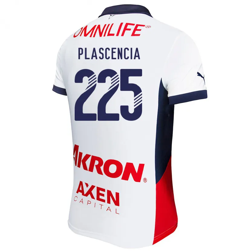 Danxen Hombre Camiseta Osvaldo Plascencia #225 Blanco Rojo Azul 2ª Equipación 2024/25 La Camisa México
