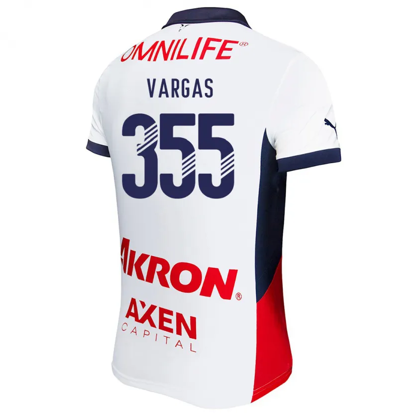 Danxen Hombre Camiseta Uziel Vargas #355 Blanco Rojo Azul 2ª Equipación 2024/25 La Camisa México