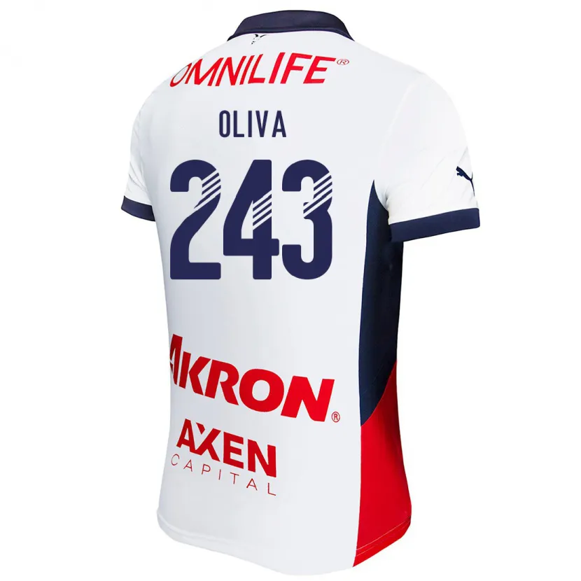 Danxen Hombre Camiseta Diego Oliva #243 Blanco Rojo Azul 2ª Equipación 2024/25 La Camisa México