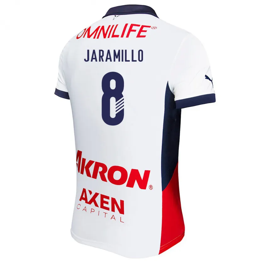 Danxen Hombre Camiseta Carolina Jaramillo #8 Blanco Rojo Azul 2ª Equipación 2024/25 La Camisa México