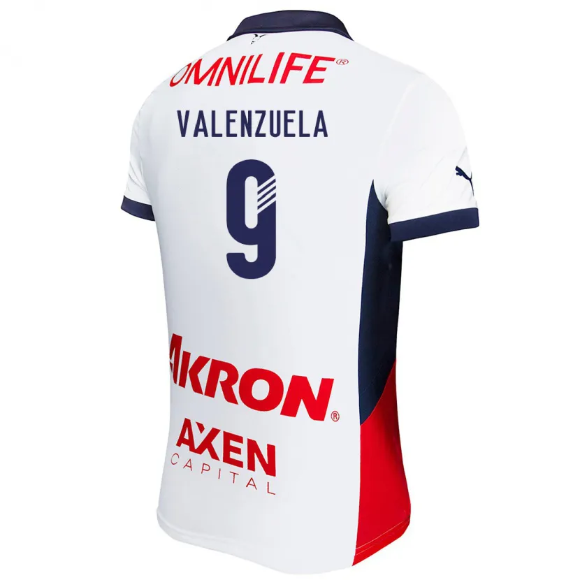 Danxen Hombre Camiseta Gabriela Valenzuela #9 Blanco Rojo Azul 2ª Equipación 2024/25 La Camisa México