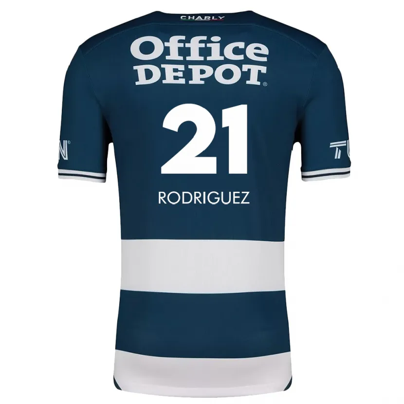 Danxen Mujer Camiseta Valentín Rodríguez #21 Azul Blanco 1ª Equipación 2024/25 La Camisa México