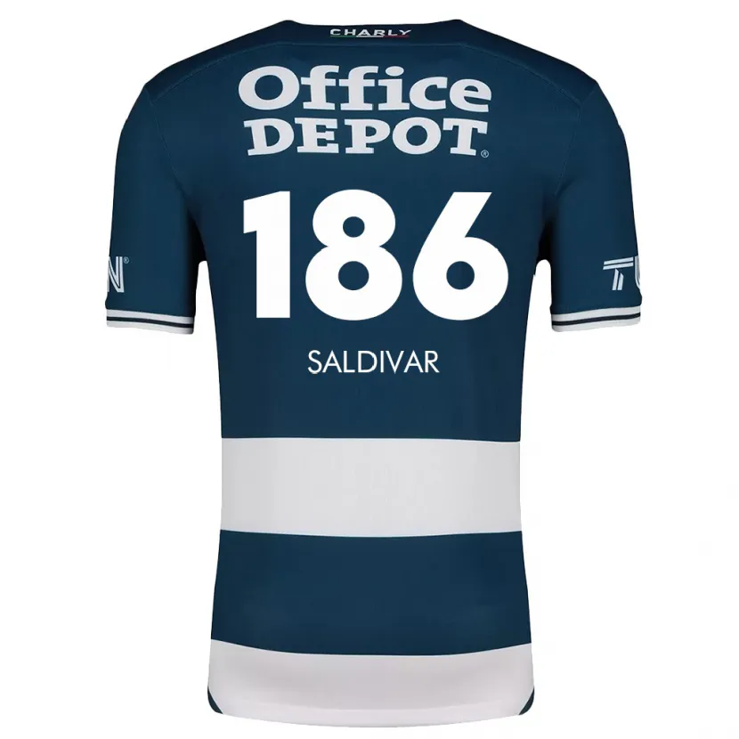 Danxen Mujer Camiseta José Saldívar #186 Azul Blanco 1ª Equipación 2024/25 La Camisa México