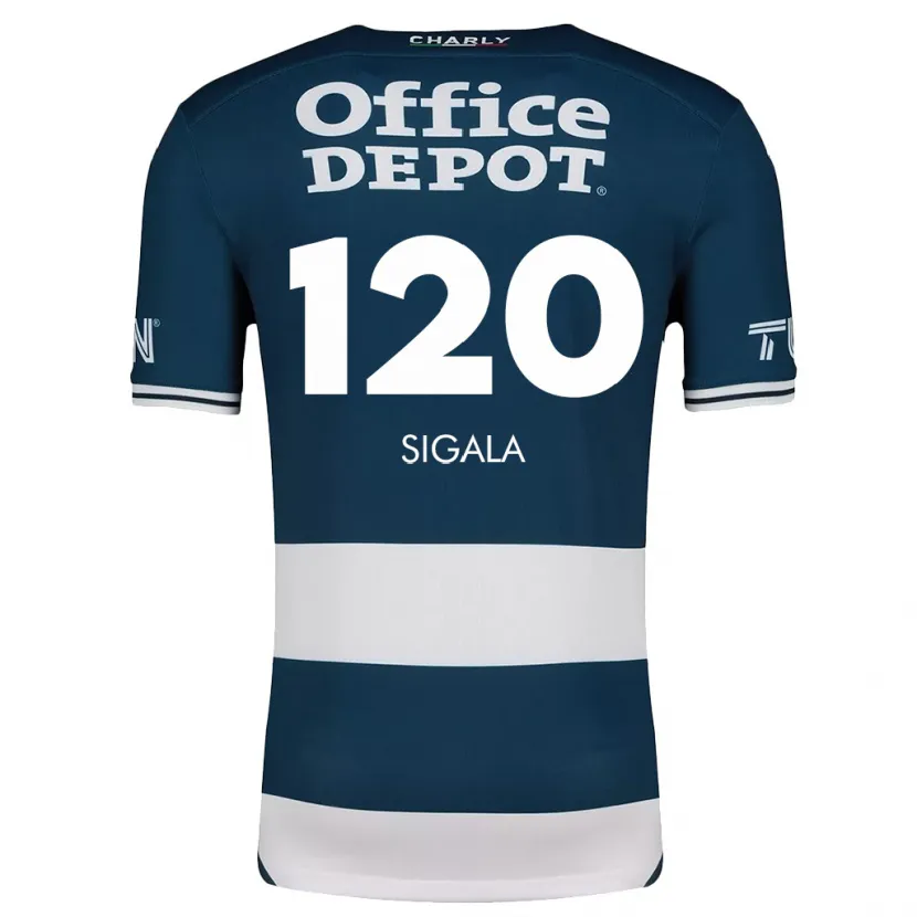 Danxen Mujer Camiseta Juan Sigala #120 Azul Blanco 1ª Equipación 2024/25 La Camisa México