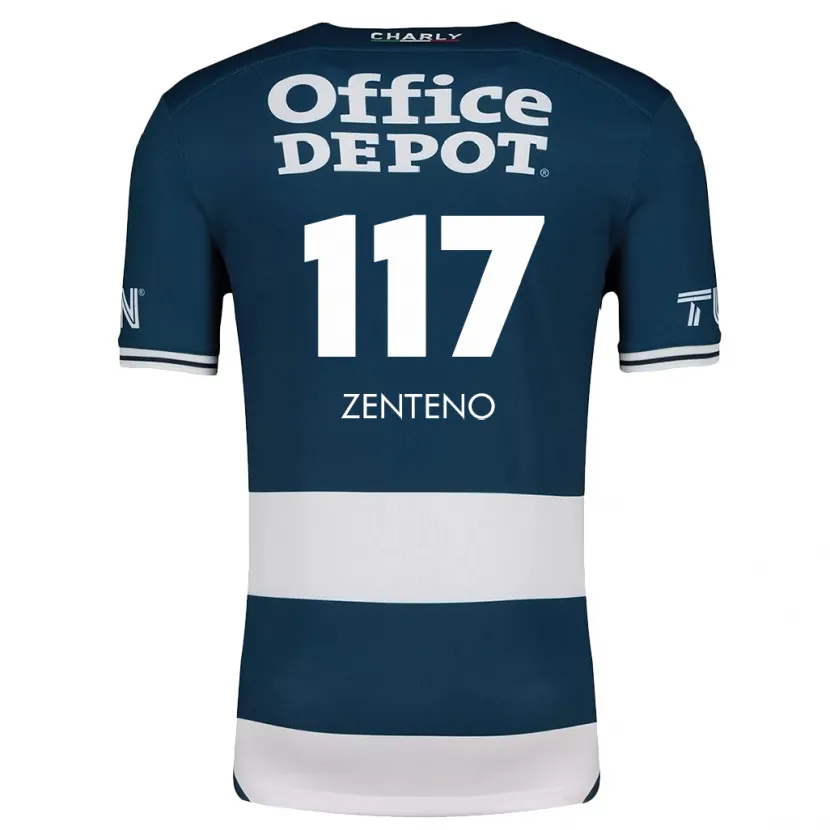 Danxen Mujer Camiseta Gustavo Zenteno #117 Azul Blanco 1ª Equipación 2024/25 La Camisa México