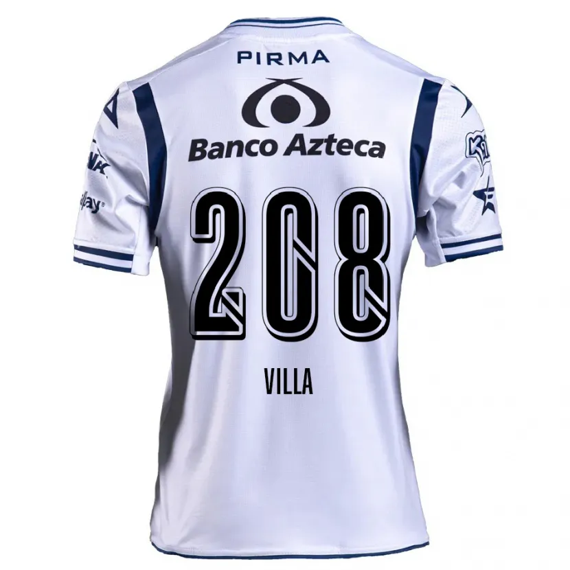 Danxen Mujer Camiseta Patrick Villa #208 Blanco Azul Marino 1ª Equipación 2024/25 La Camisa México