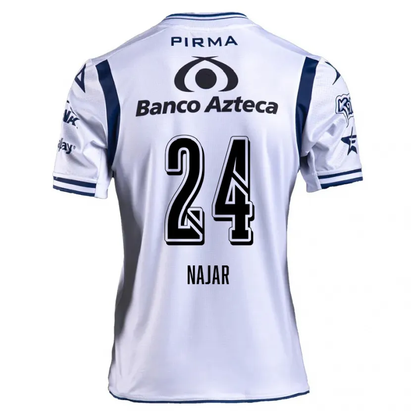 Danxen Mujer Camiseta Ivonne Najar #24 Blanco Azul Marino 1ª Equipación 2024/25 La Camisa México