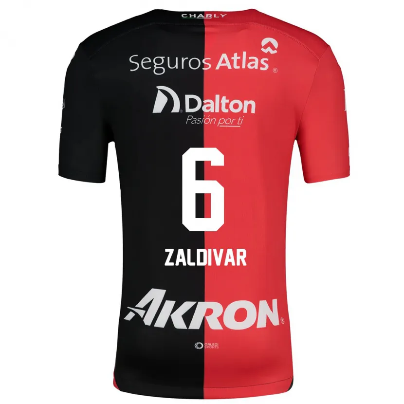 Danxen Mujer Camiseta Édgar Zaldívar #6 Negro Rojo 1ª Equipación 2024/25 La Camisa México