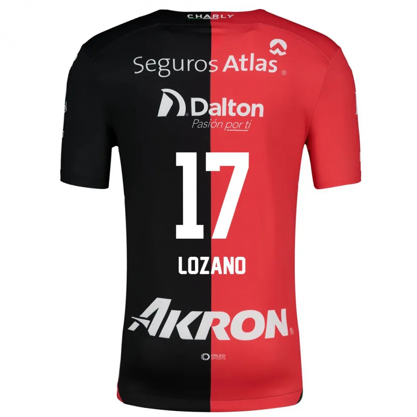Danxen Mujer Camiseta José Lozano #17 Negro Rojo 1ª Equipación 2024/25 La Camisa México