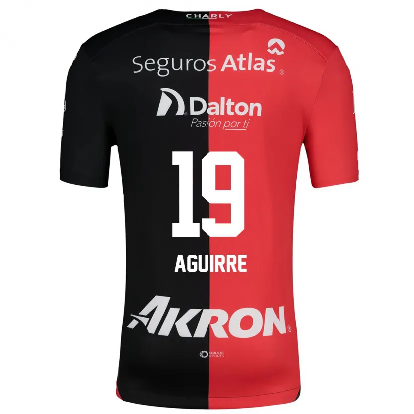 Danxen Mujer Camiseta Eduardo Aguirre #19 Negro Rojo 1ª Equipación 2024/25 La Camisa México